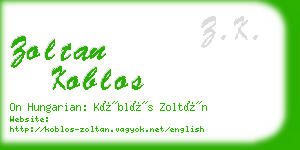 zoltan koblos business card